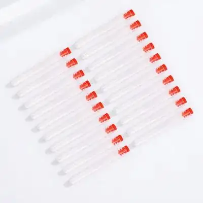 20 قطعة أنابيب الاختبار البلاستيكية 60*12 مللي متر الأحمر غير متدرج المسمار أسفل مانعة للتسرب لمختبر الغذاء تلوين الحرف الطرد المركزي #6