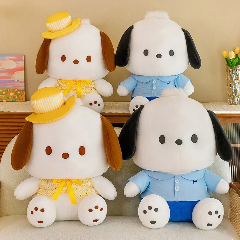 65cm lindo Kawaii Pochacco juguete de peluche Sanrio muñeco de peluche Anime tamaño grande almohada suave para niños cumpleaños regalo de Navidad máquina de juguete
