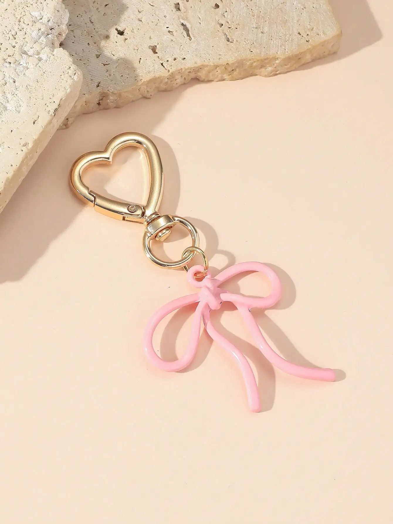 1 unidad de llavero con lazo rosa para mujer, accesorio de bolso con lazo simple estilo coreano, regalo para la mejor amiga, accesorios para el coche, dijes para bolso, regalos góticos Y2K para el Día de San Valentín, para madre, padre, graduación y profesor