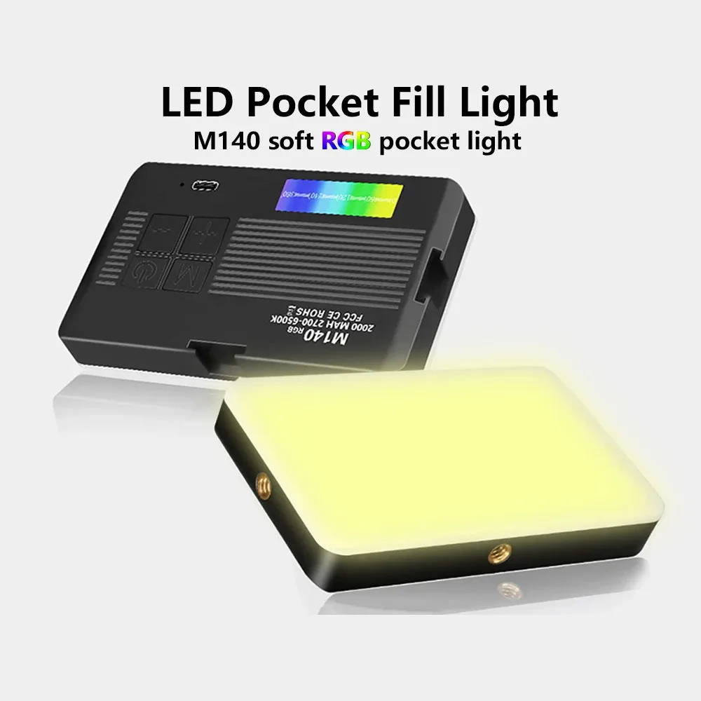 

BOSHENG LED RGB Pocket Fill Light 2700-6500K 6.5W For Smartphone Laptop Camera Video Photography Lighting Portable Vlog Light