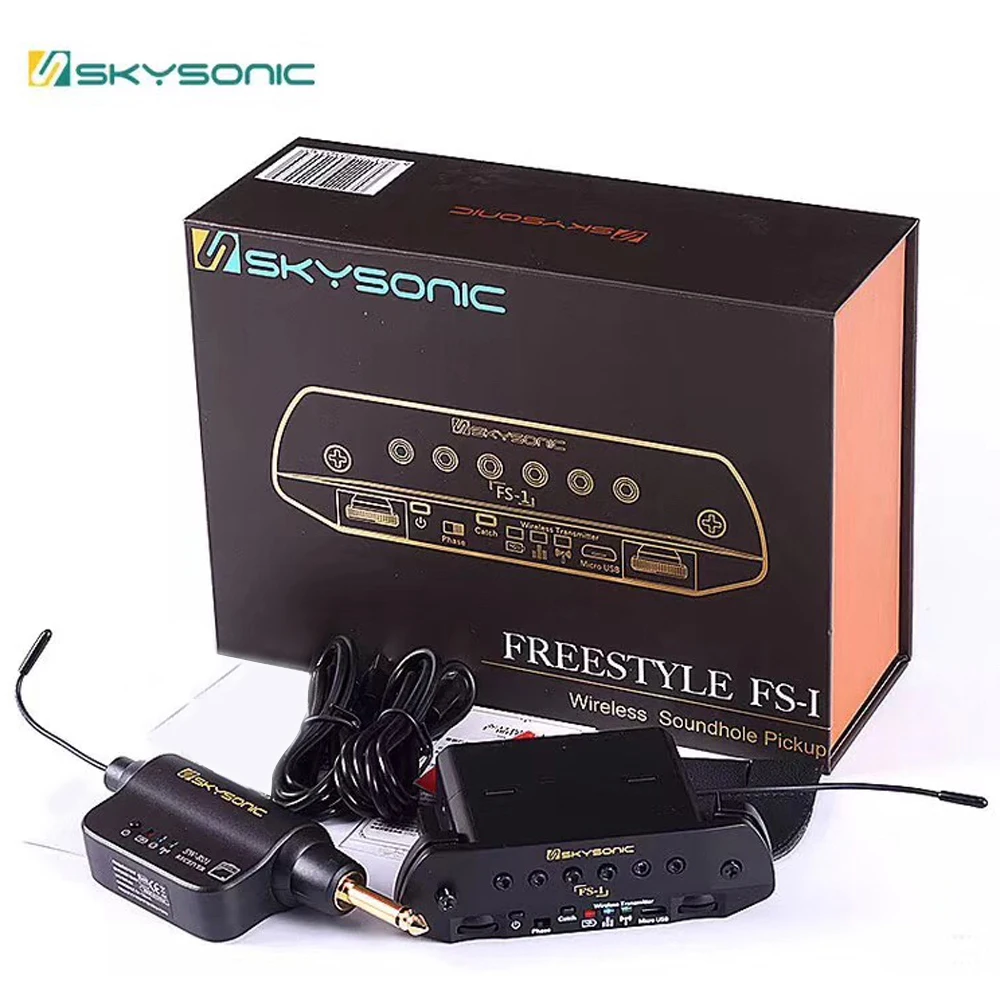 

Skysonic Wireless Pickup Guitar Musical Acoustic Sound Hole Pickup Free Hole Wireless Transmission Dual Electric Guitars Pedal