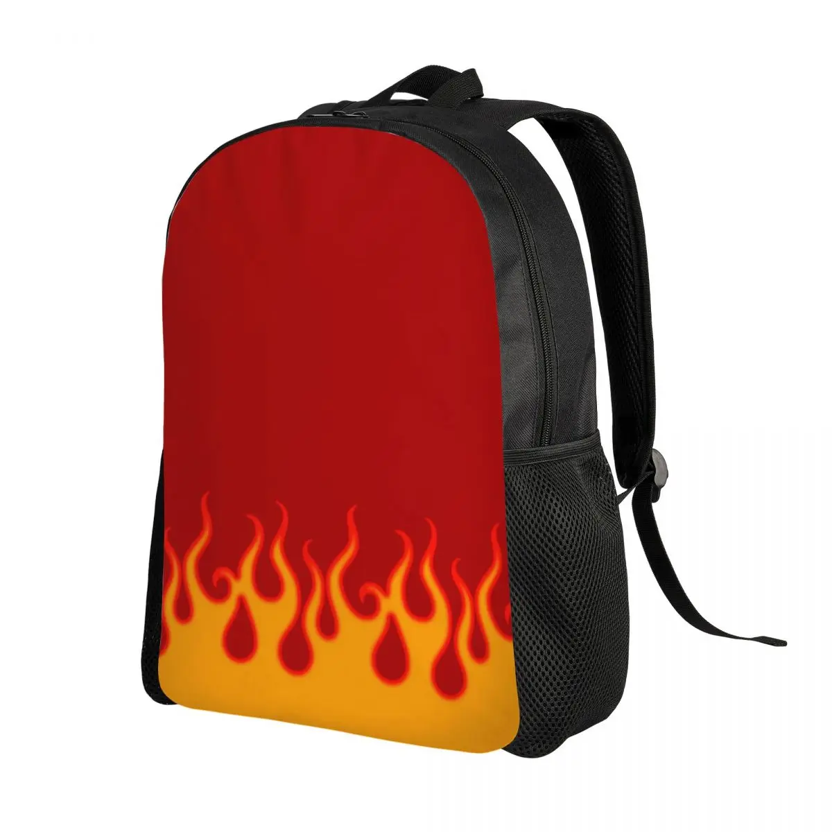 Custom Red Hot Fire Racing Flames Travel Backpack Men Women School Laptop Bookbag College Student Daypack Bags