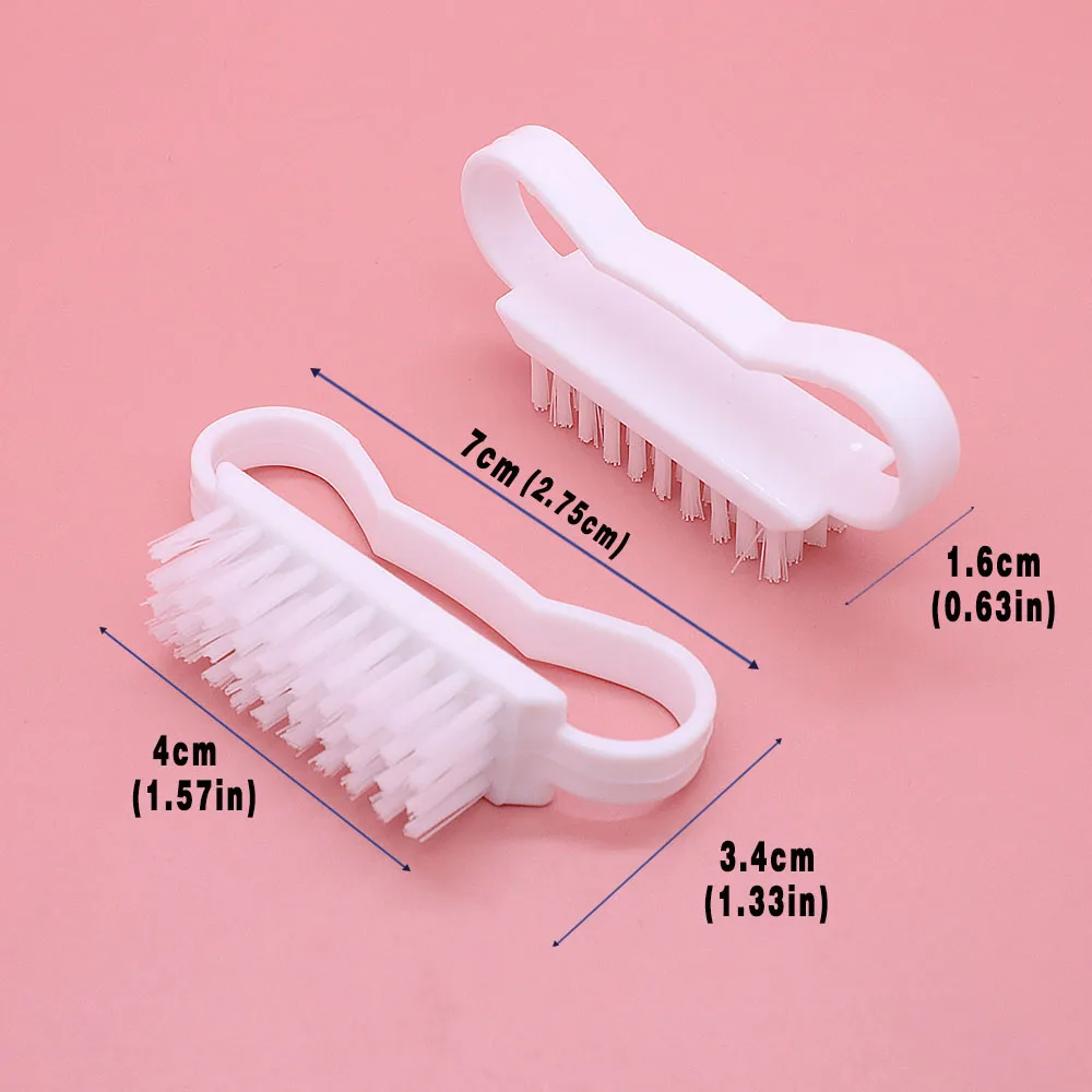 4/8/10 Pcs/Bag Professional Nail Brush Scrubber Plastic White Butterfly Cleaning Nail Art Brushes Nails Products Manicure Tools