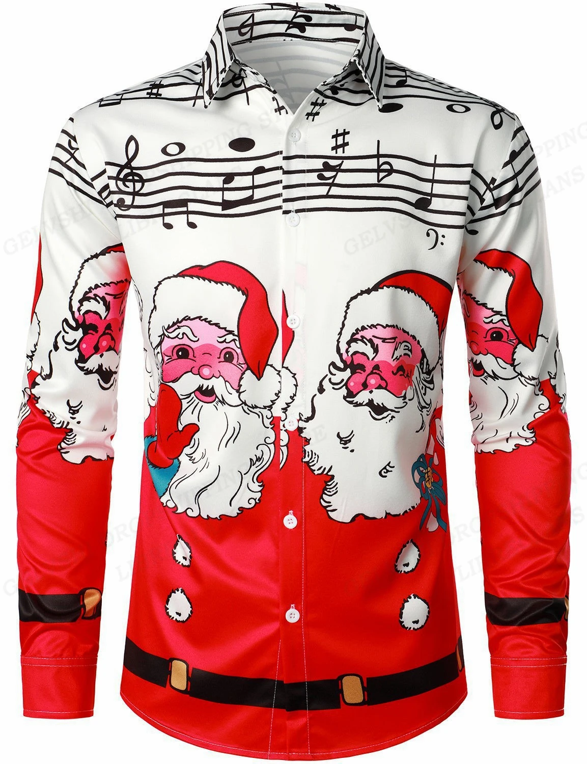 2024 New Hawaiian Shirts Christmas Tree Printed Shirts Men Fashion Shirts Long Sleeve Beach Blouse Lapel Bluoses Men\'s Clothing