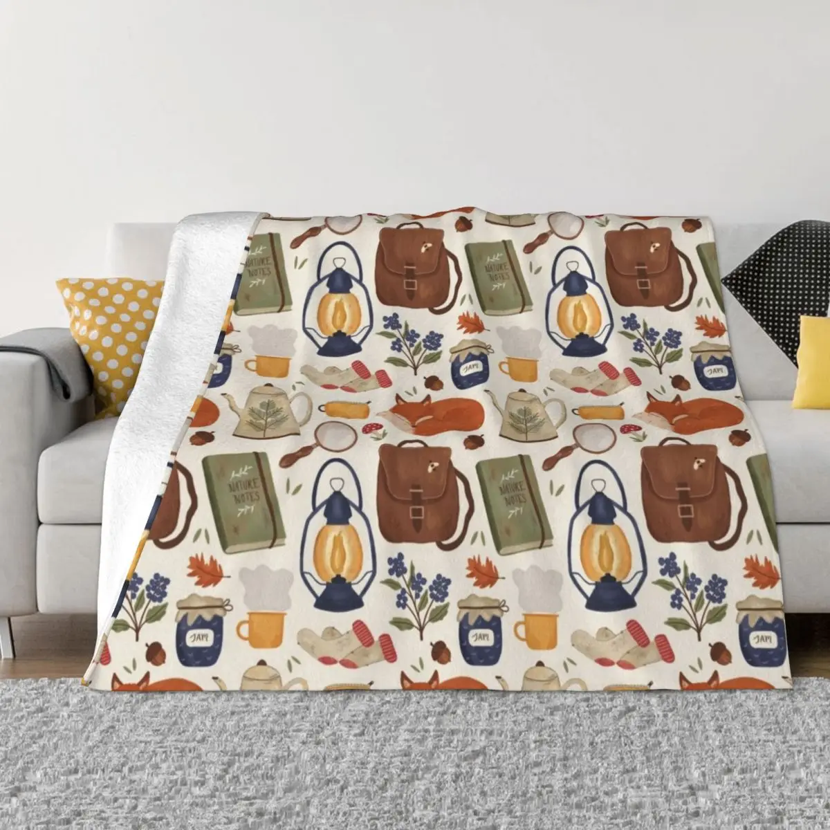 Woodland Wanderings Throw Blanket Custom Blanket Vintage Blanket Furry Blanket anime blanket