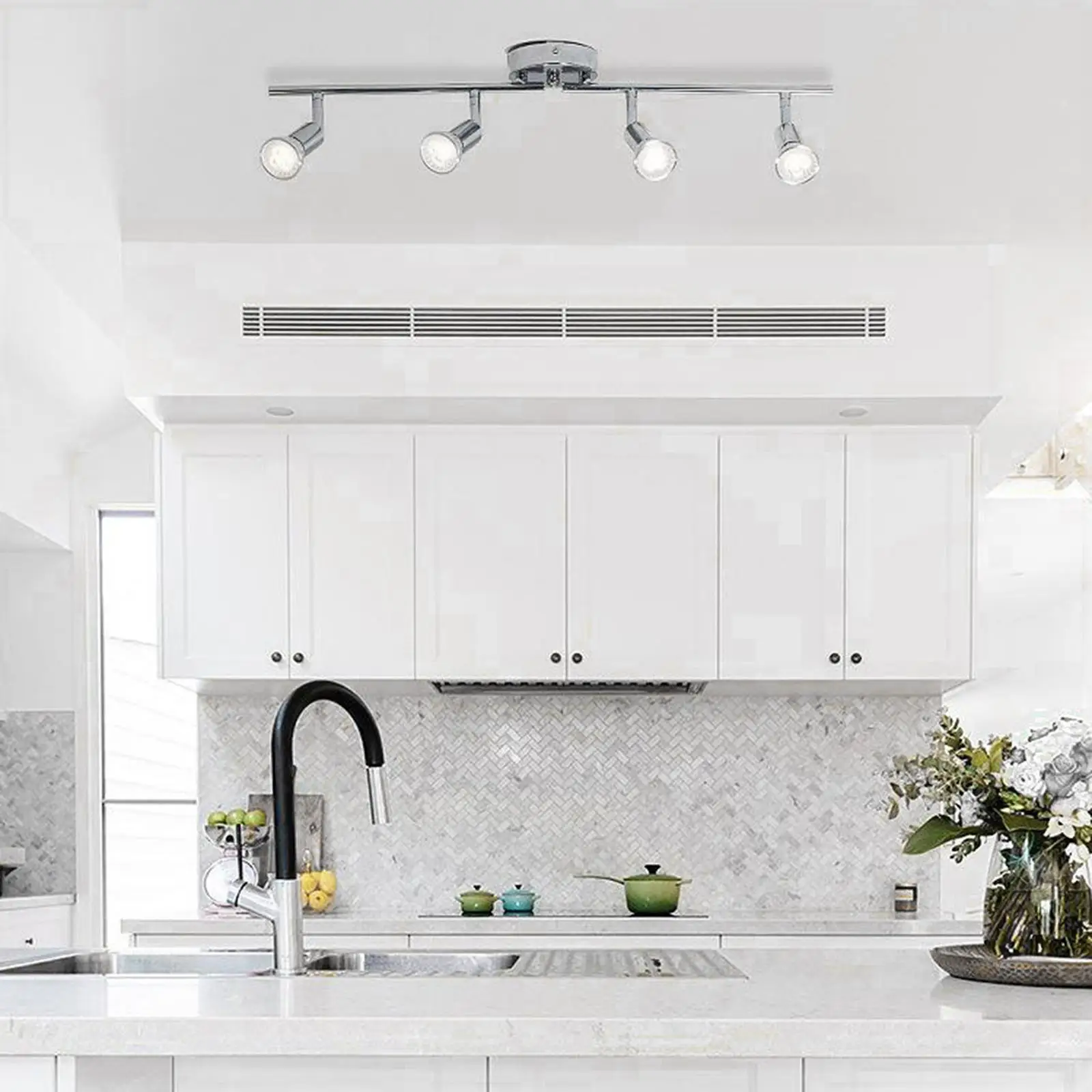

Modern 4 Way Adjustable GU10 Ceiling Spotlight Bar Kitchen Home Lighting