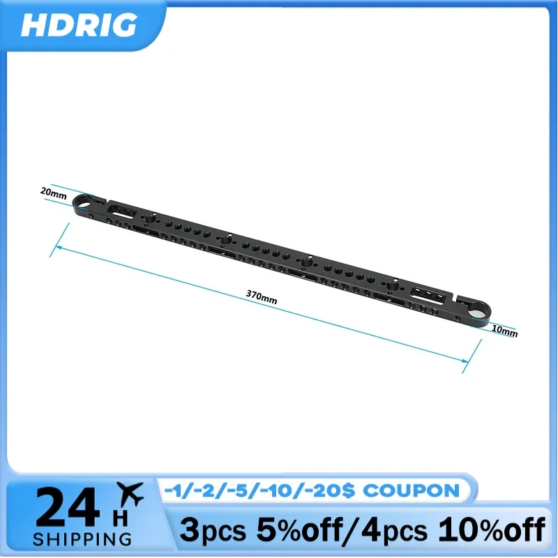 HDRIG barra de queso cruzada con adaptador de varilla de 15mm y 1/4 "-20 y cuatro hilos de 3/8"-16 en el lado plano para el equipo de jaula del Monitor de la cámara