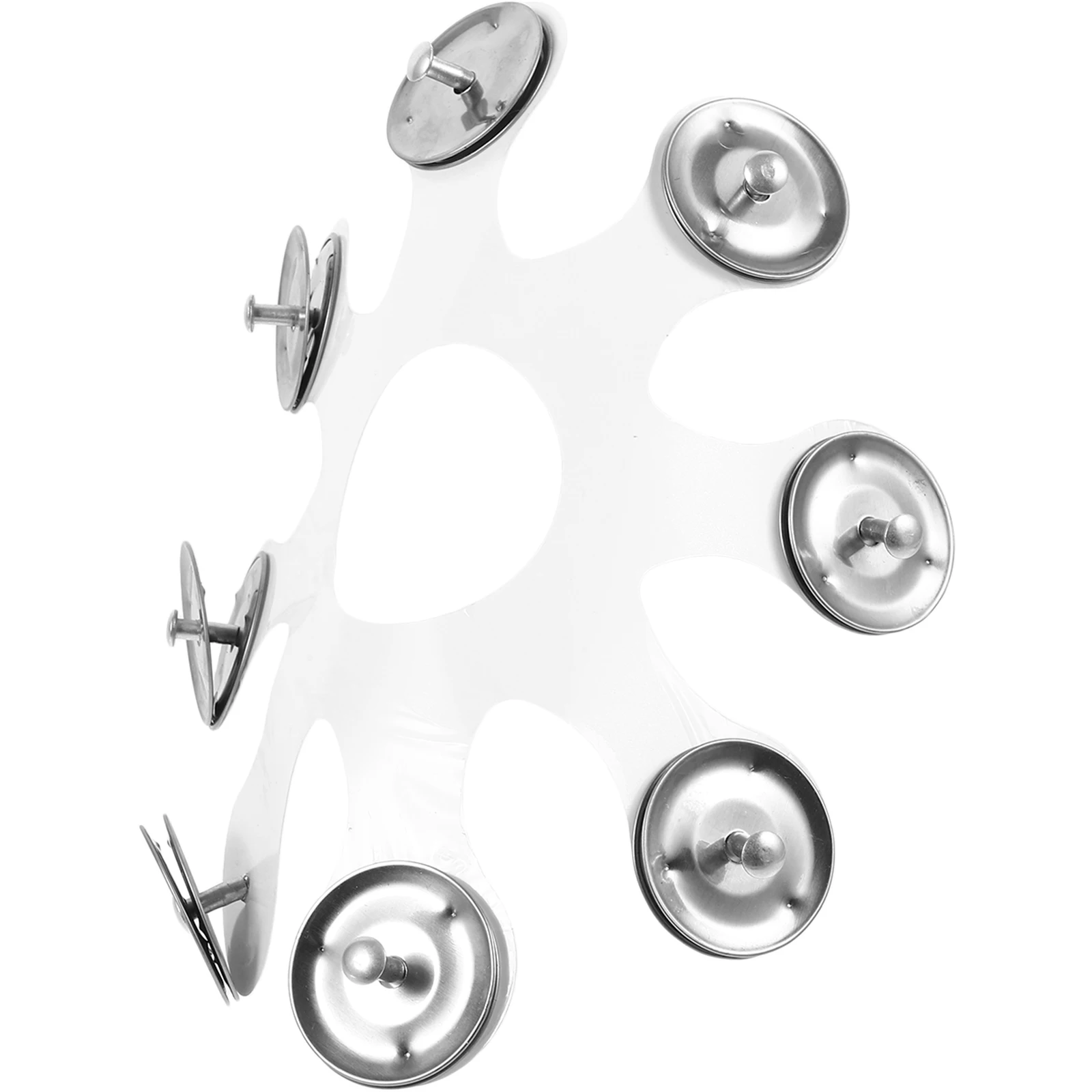 

White Stainless Steel Tambourines Hihat Bell Plates Drum Set Cymbal Accessory Octopus Hand Child Hihat Tambourine
