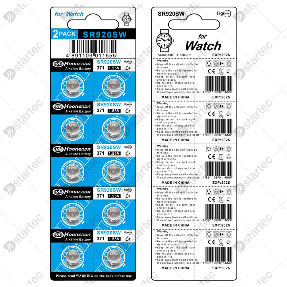 Eunicell 10-50個32 2600mah LR921 AG6ボタンpilas電池SR920SW LR920 LR69 171 370A 371A SR921 1.5vアルカリコイン電池