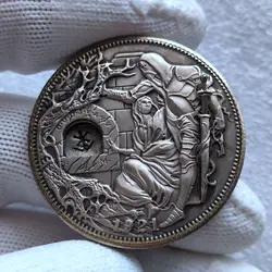Movable Mechanism Holy Grail Coin USA Hobo Nickel Wandering Removeable Sword Collectible