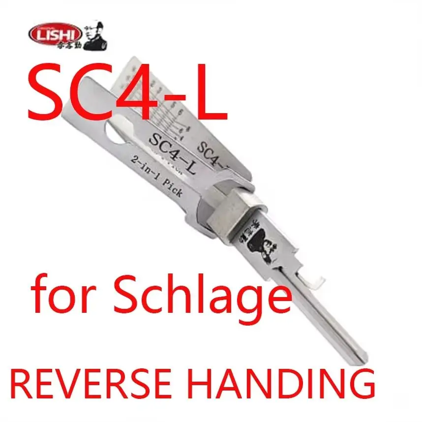 2026 Lishi 2-in-1 Lock Picking/Decoder Tool for Schlage SC4 (6-Pin C-Keyway) Reverse Hand Locksmith Tooling