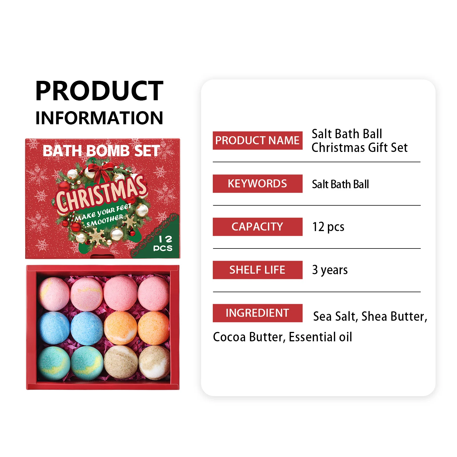 

12x набор соляных шариков для ванны, 6 ароматов, расслабляющий шарик для ванны для кожи, увлажнение и снятие усталости, для женщин и мужчин, ароматерапия, пузырьковая ванна