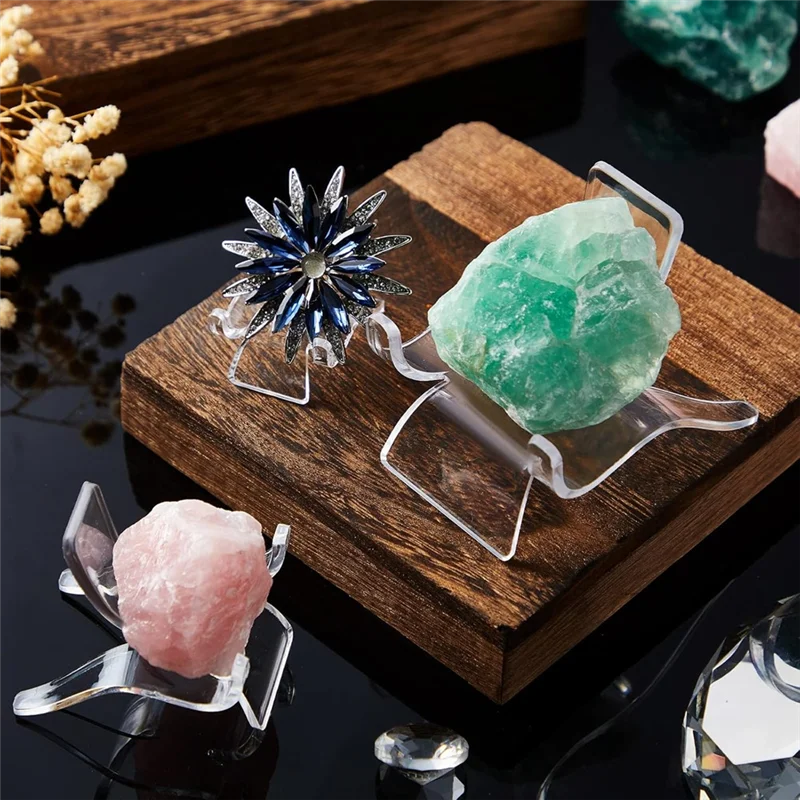 

B08B-72Pcs Rock Display Stand,3 Sizes Crystal Stands For Display Sphere Acrylic Crystal Holder For Stones Rock Geodes Mineral
