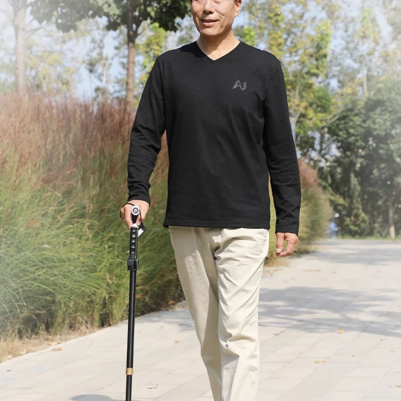 Telescopic Elderly Walker Cane: Lightweight Non-Slip Walking Aid, Four-Legged Smart Rehabilitation Tool, Enhanced Safety Cane