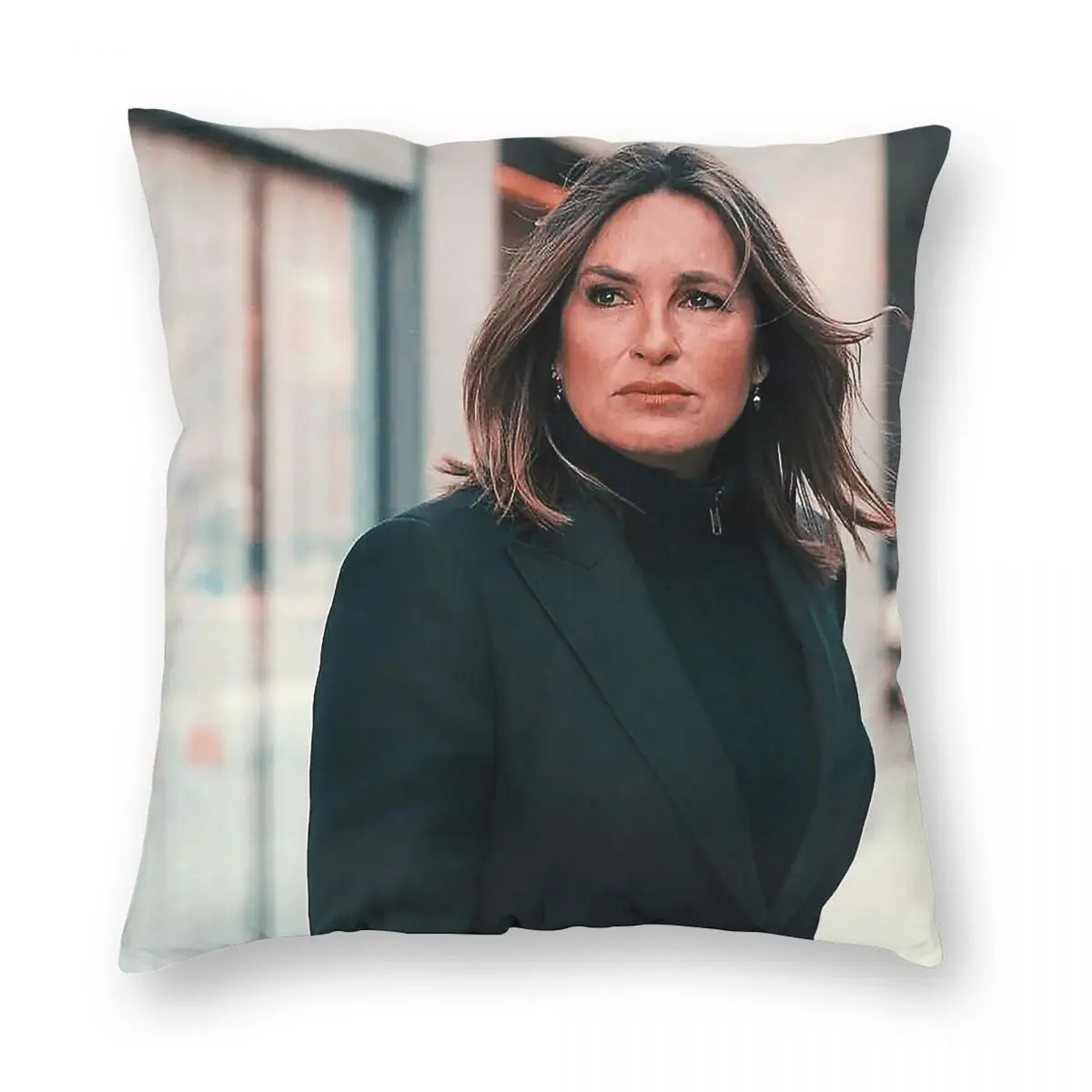 أوليفيا بنسون ماريسكا هارجيتاي القانون والنظام ساحة المخدة البوليستر الكتان المخملية المطبوعة البريدي ديكور أريكة مقعد غطاء الوسادة
