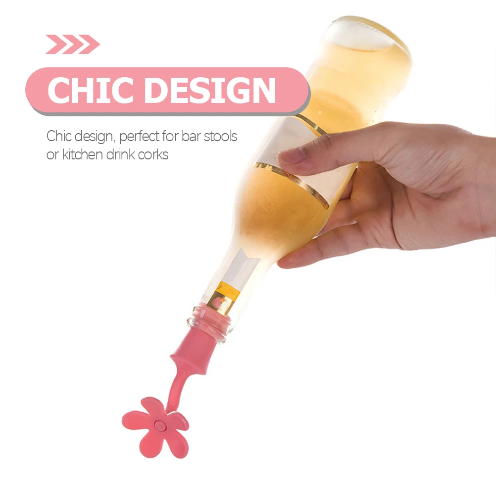 

8pcs Silicone Stoppers Flower Design Bottle Sealer For Wine Lovers Gift Set Wine Saver Stopper Kitchen Bar Accessories