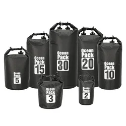 PVC Waterproof Swimming Bag Dry Sack Carbon Fiber 2/3/5/10/15/20/30L Floating Dry Gear Bags For Boating Fishing Rafting Swimming