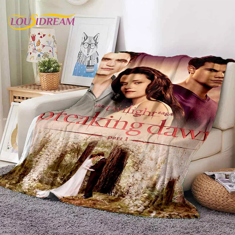 3D The Twilight Saga Edward Bella Blanket,Soft Throw Blanket for Home Bedroom Bed Sofa Picnic Travel Office Cover Blanket Kids