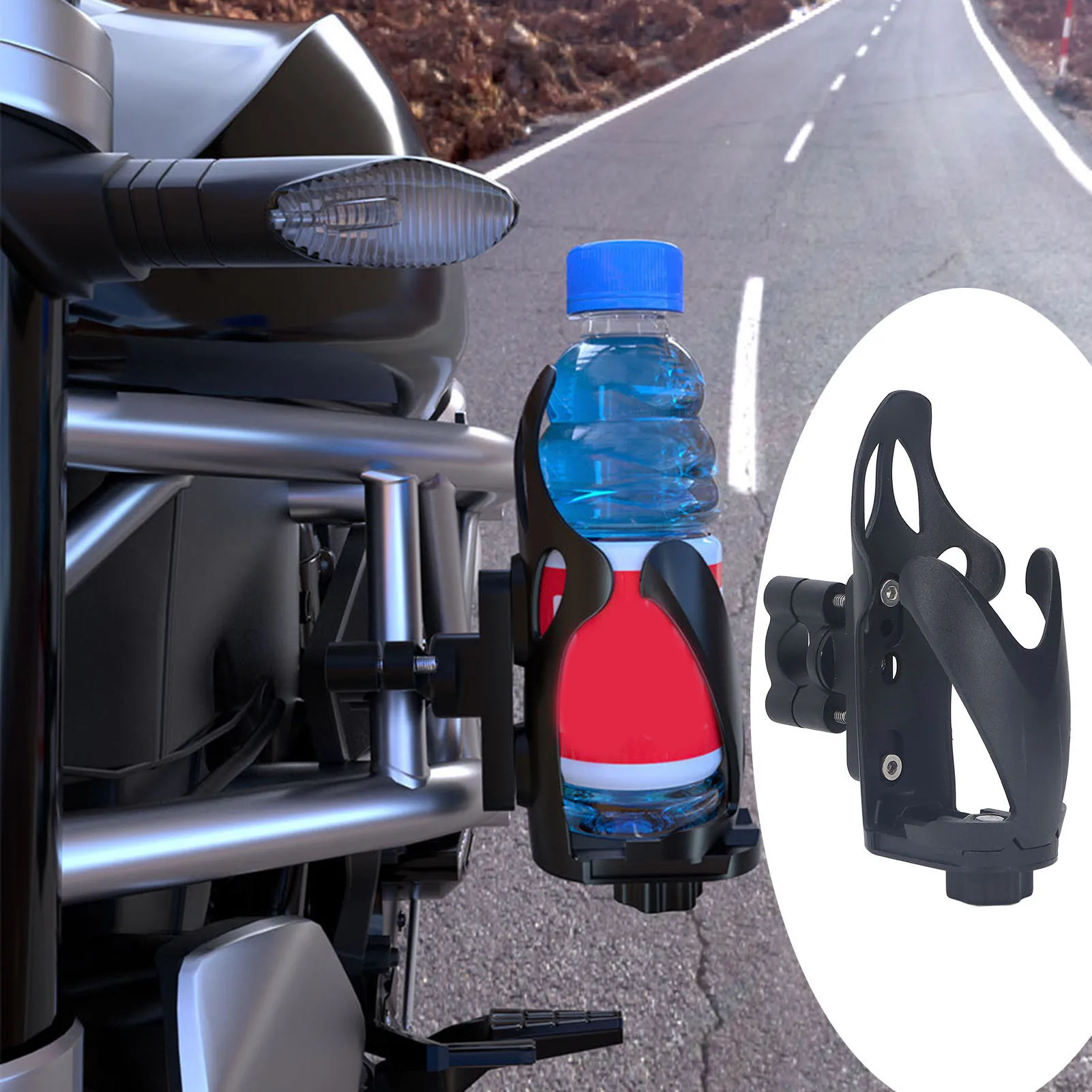 

2Pcs Motorcycle Cup Holder Adjustable Universal 360° Rotation Bike Handlebar Drink Water Bottle Mount