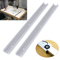 2Pc 400mm Aluminum Alloy Miter T Track, 30 Type Double-Cut Profile Universal Track T Slot for Woodworking Router Table Saw