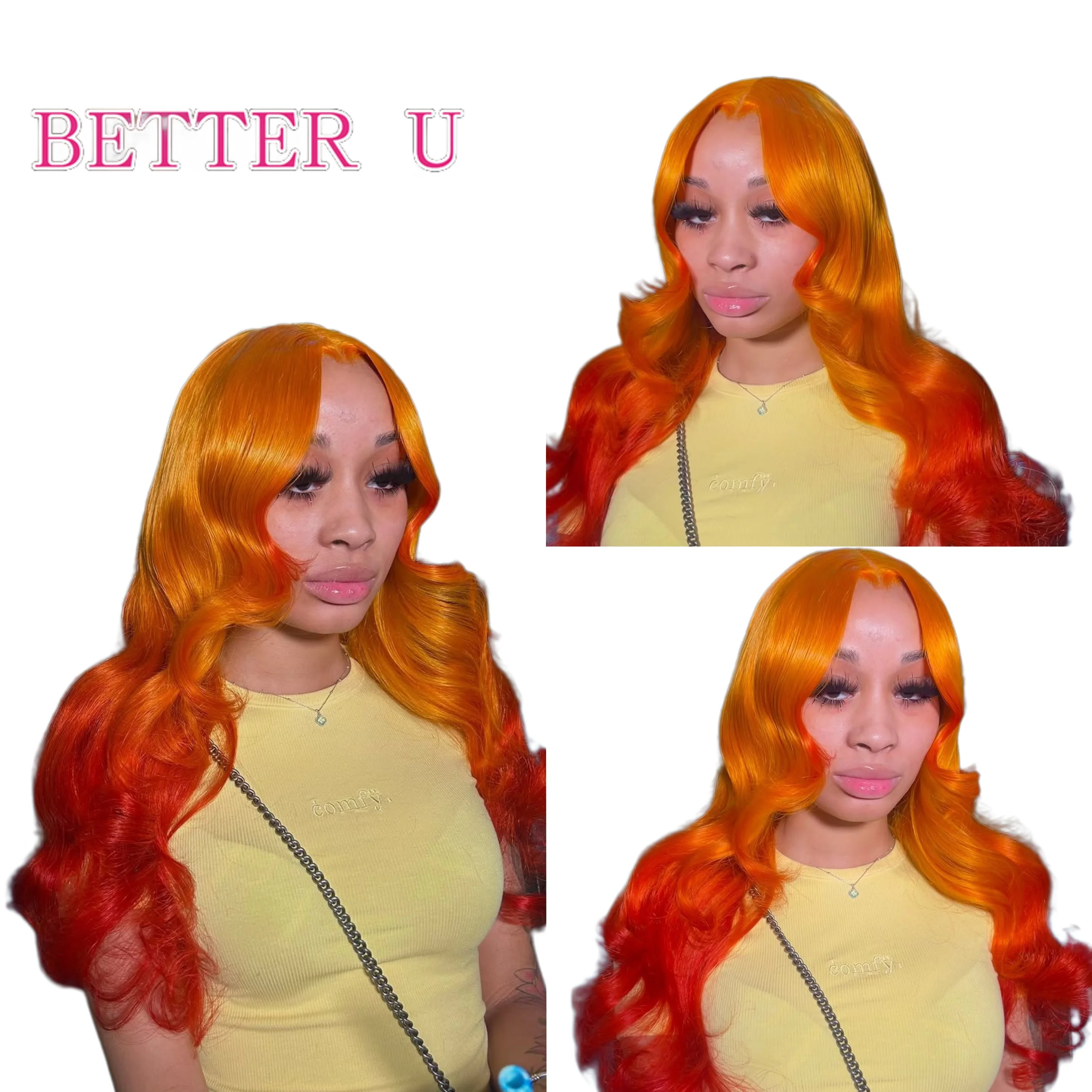

30 34 Inch Orange Ginger Body Wave Human Hair Wig Brazilian Pre Plucked HD 13x6 13x4 Transparent Lace Frontal Wigs For Women