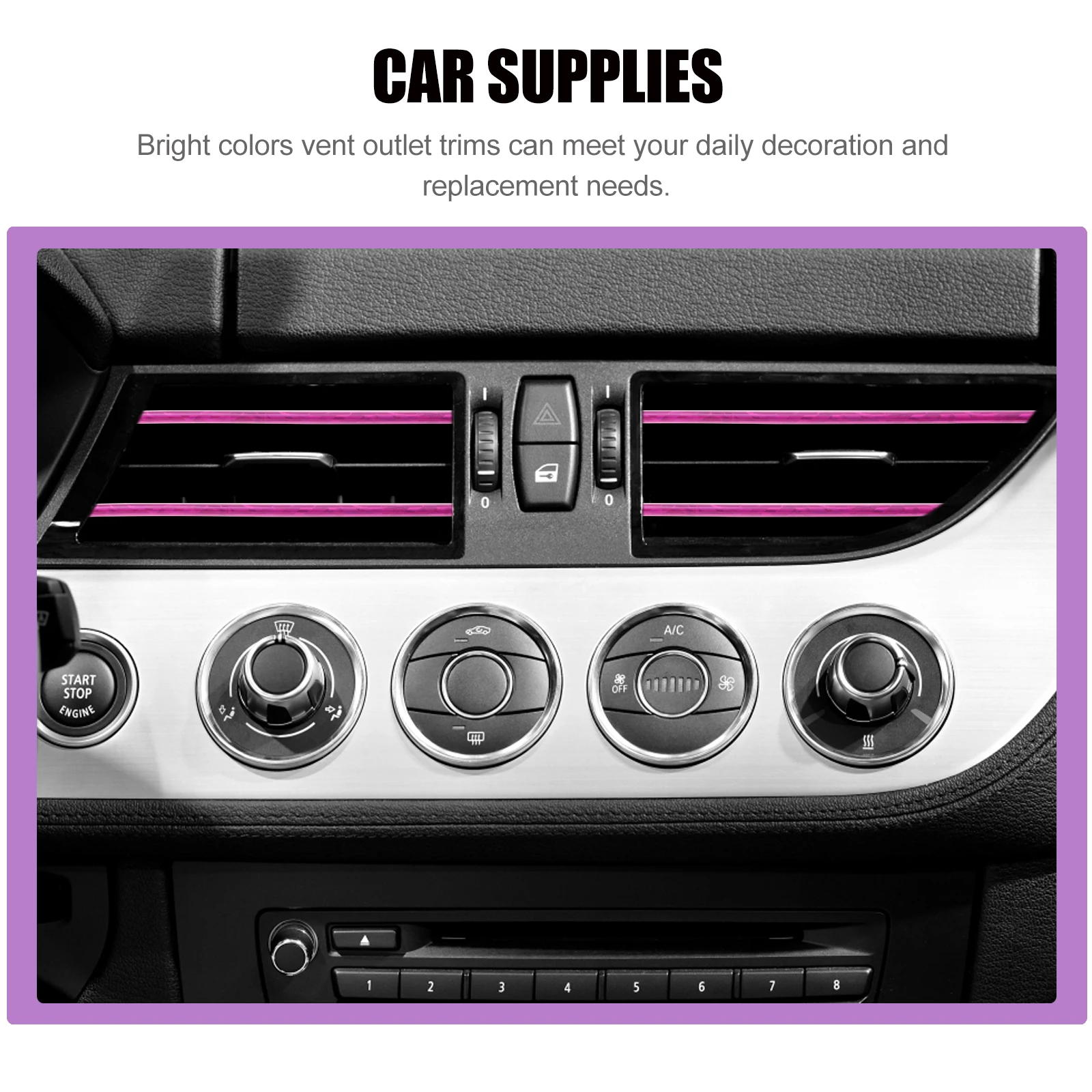 

10 Pcs Air Outlet Decorative Strip Ceiling Decoration Car Strips Auto Vent Trims Vehicle Clamp