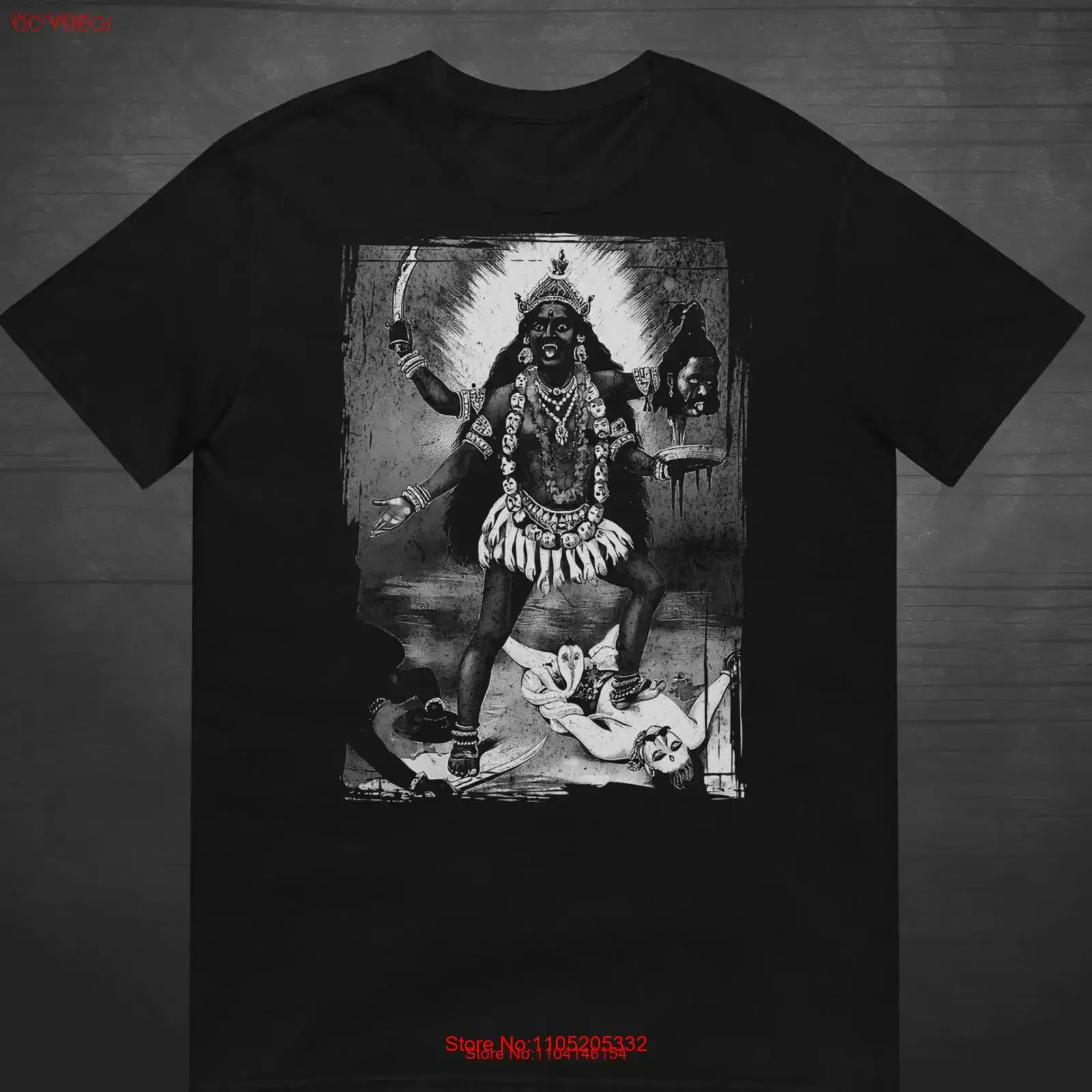 Kali Grunge T Shirt Spiritual Streetwear Ma Ego Death Divine Mother Hindu Deity Goddess vintage Washed streetwear Comfortable