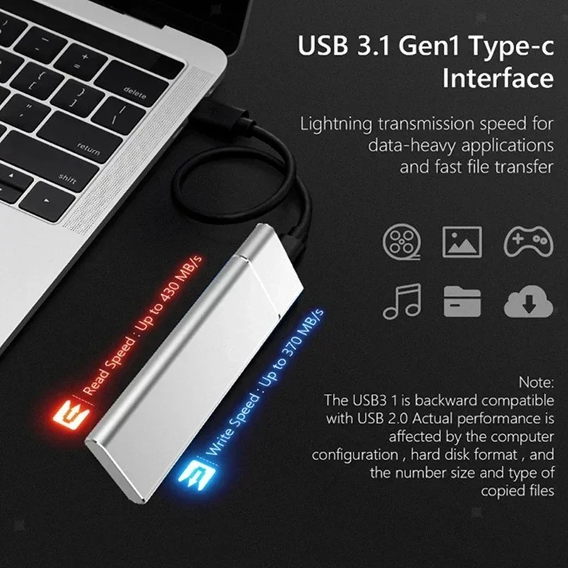 ラップトップ用外付けポータブルハードディスク,USB 3.0タイプCストレージデバイス,高速,2テラバイト,4テラバイト,16テラバイト,8テラバイト