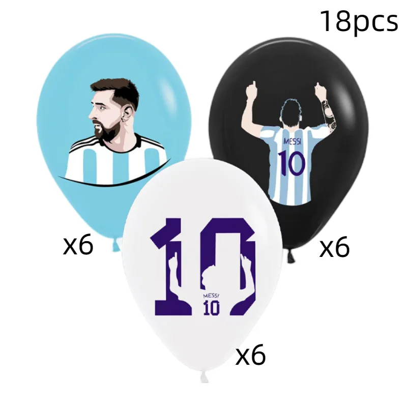 Football Messie Balloon Party Decoration Supplies Argentine Superstar Festival Happy Birthday Soccer Latex Globos