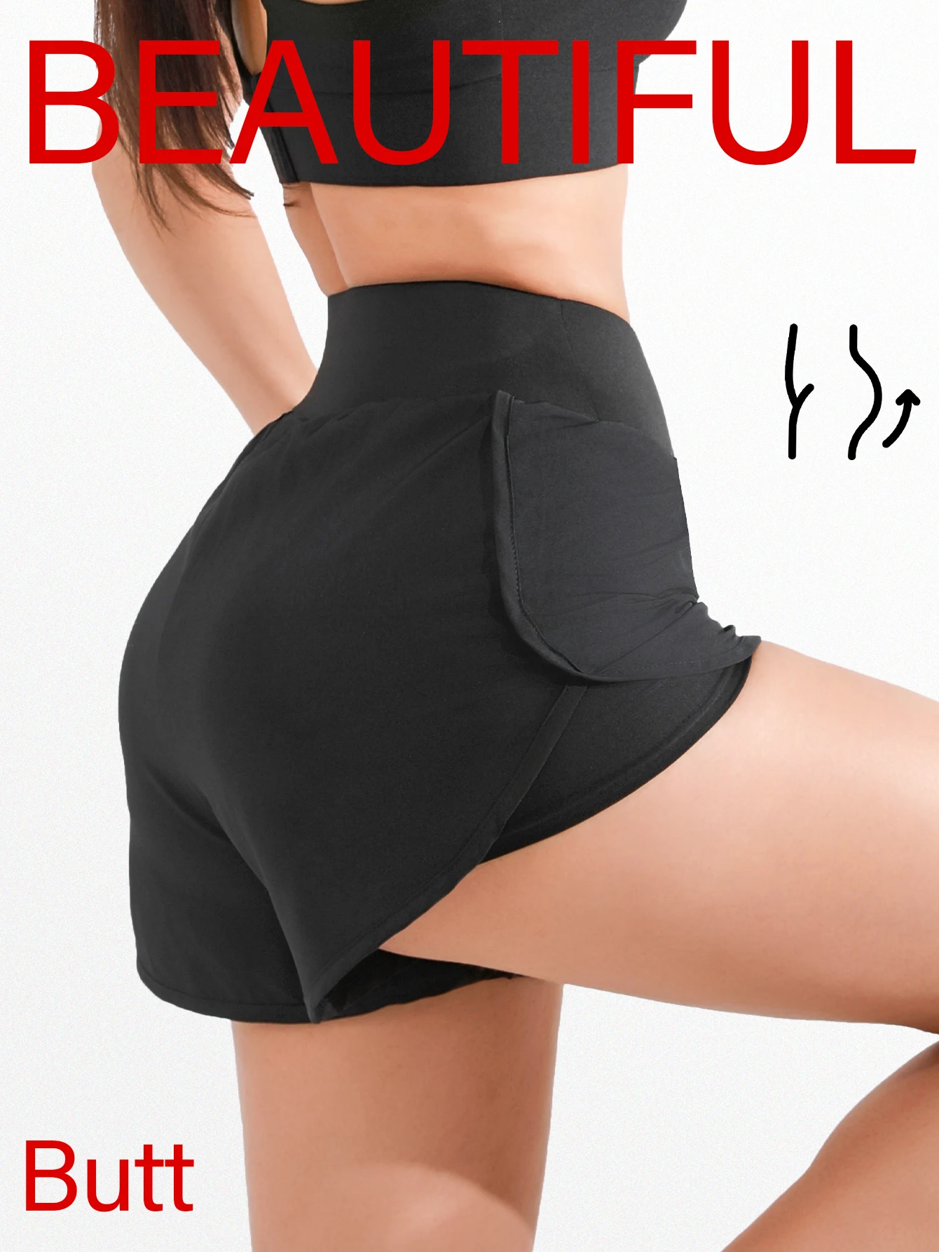 【Pack da 3 pantaloncini a vita alta】 Pantaloncini da allenamento per yoga da donna, pantaloncini da palestra elastici ad asciugatura rapida neri + grigi + rosa con vestibilità ampia, corsa atletica