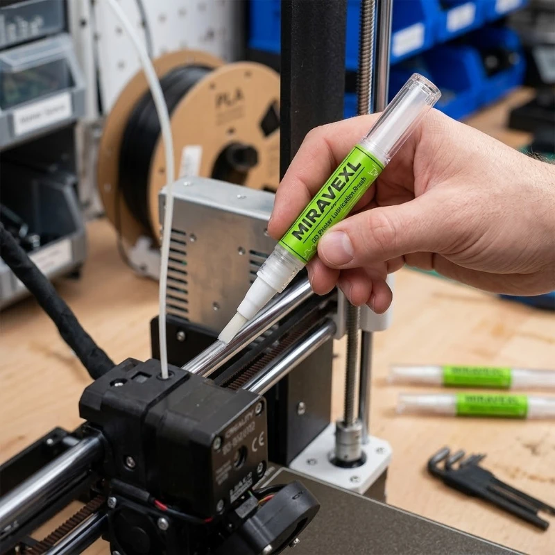 3D-Drucker-Ölstift-Set – Präzisionsapplikator, PTFE-angereichertes Schmiermittel für reibungslose Gleitschienen- und Lagerbewegungen, ISO 100, universell – Detail 2