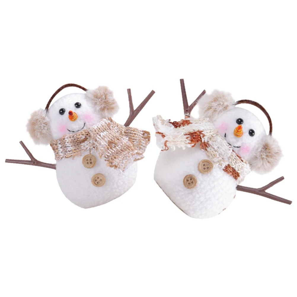 

2pcs Christmas Snowman Luminous Hanging Decorations Glow For Home Office Party Festival Xmas Tree Pendant Ornaments