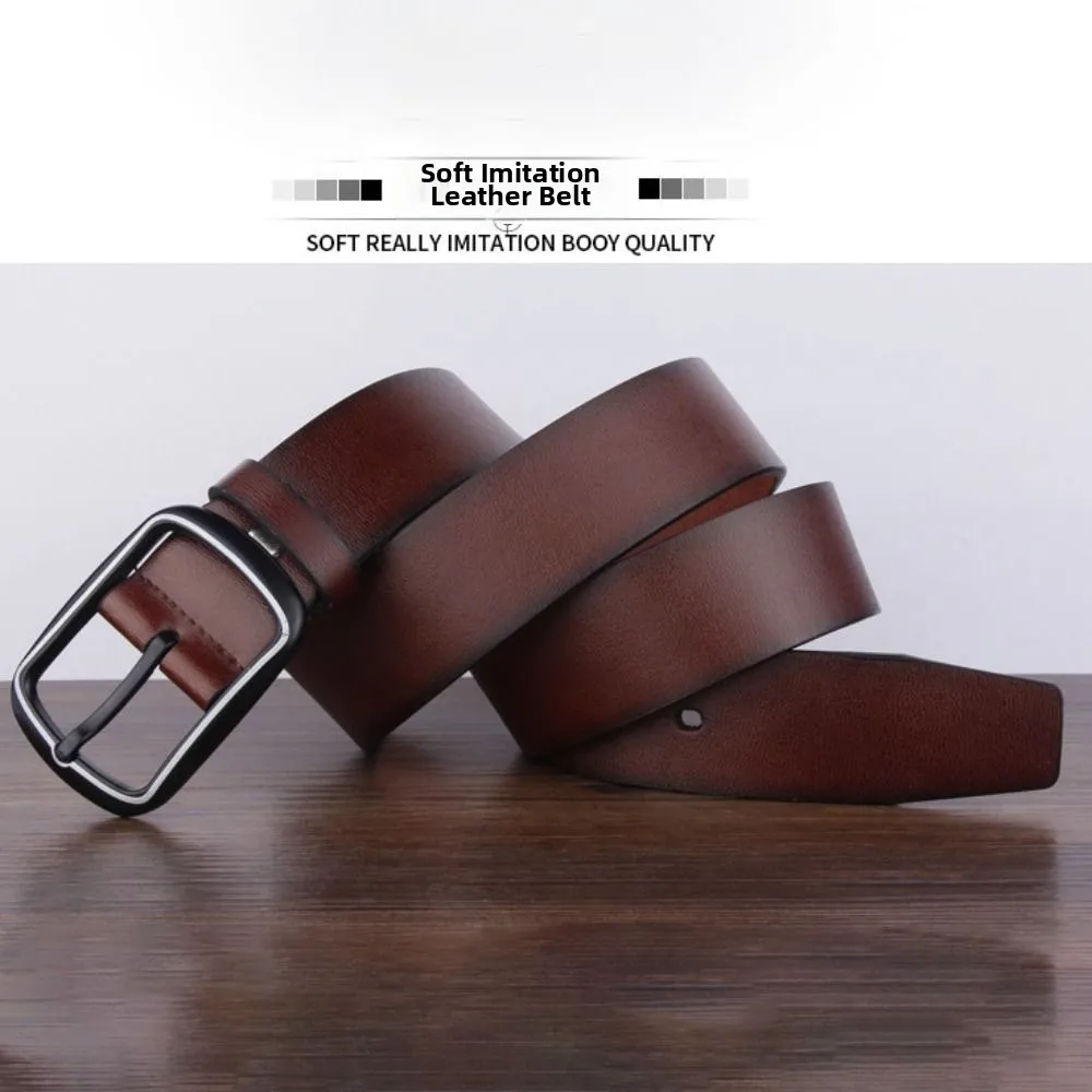 Retro Durable Men Belt Soft Vintage Jeans Belt Adjustable Fashion Pin Buckle Belt Business