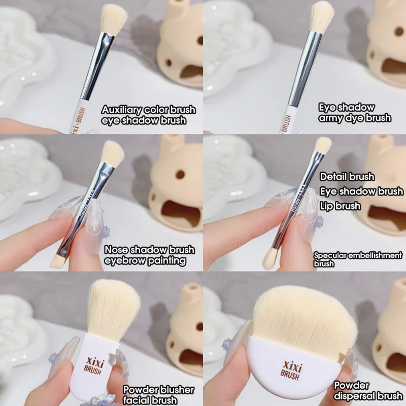 6pcs Portable Makeup Brushes Tool Set Soft Fluffy Cosmetic Powder Concealer Eye Shadow Foundation Blush Beauty Make Up Brush