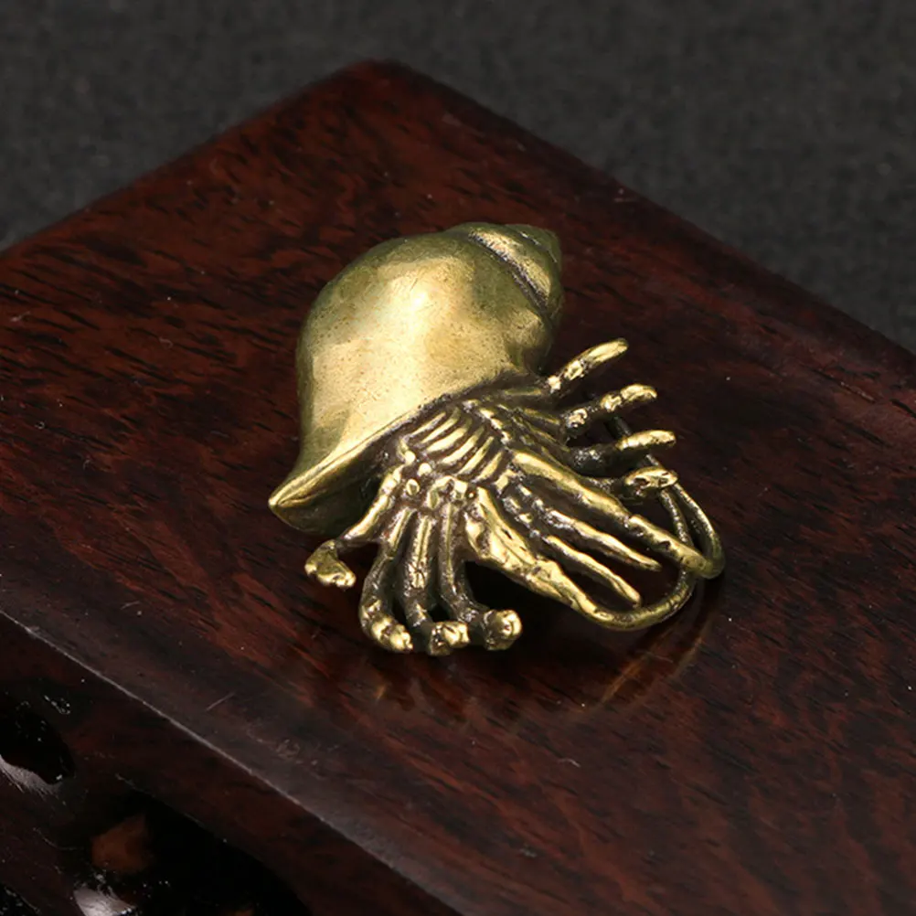 

Sculpture Tea Pet Ornament Crab Brass Handiwork Figurines Animal Statue Decor Golden