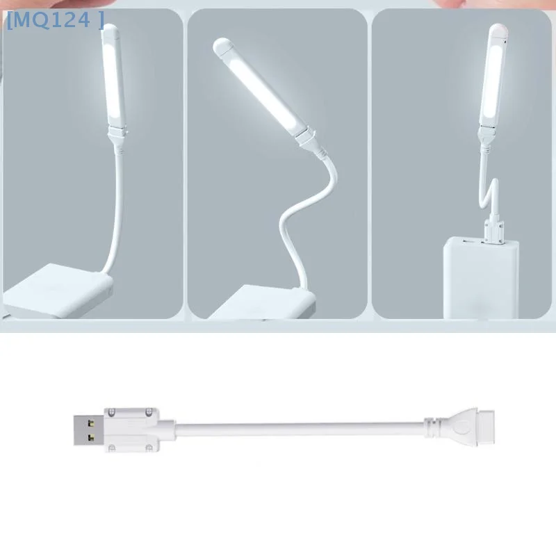 Mini USB LED Night Light 8LEDs Book Lamp Extension Pole Plug Adapter For Reading Notebook Power Bank Type-C And USB Interfaces