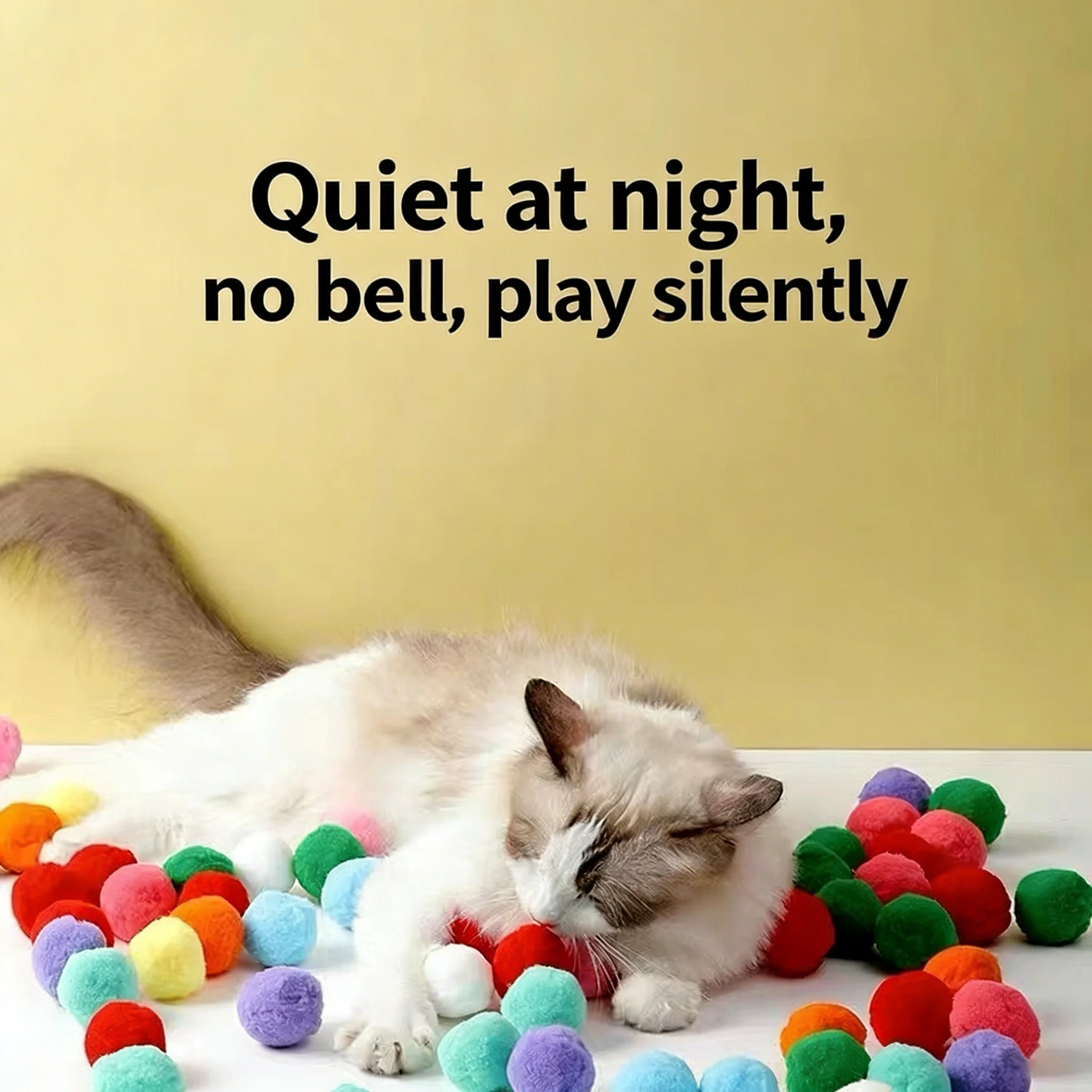 Creative Interactive Launch Cat Toys Mini Pompoms Stretch Plush Ball Training Games for Kittens Cat Puppy Supplies