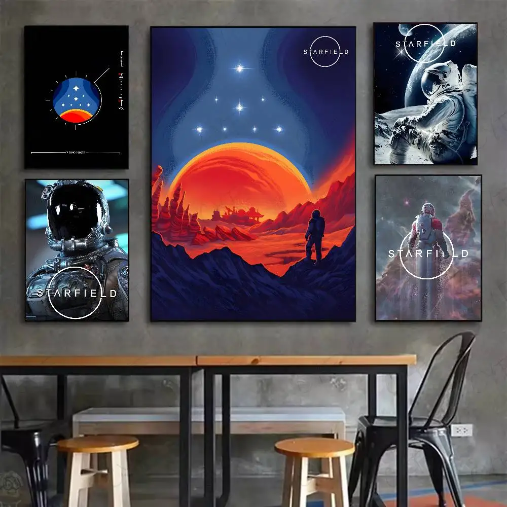 ملصق لعبة S-Starfield عالي الدقة على الحائط اللاصق المقاوم للماء وغرفة المعيشة المنزلية وغرفة النوم والديكور الجمالي