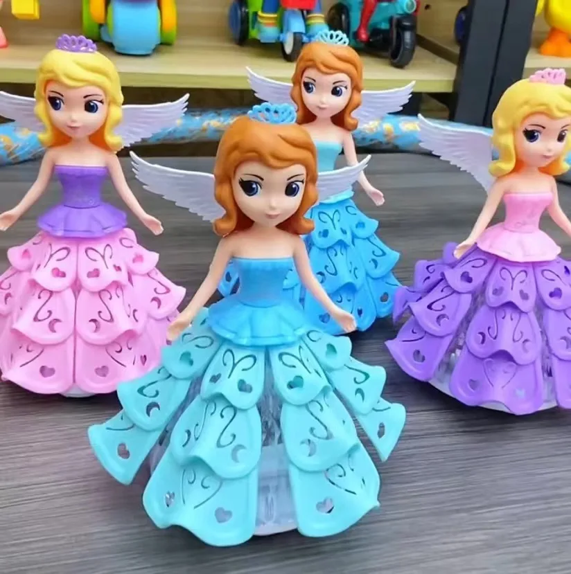 

Kids Electric Toy Cartoon Pretty Angel Princess Toy With Light Music Gimbal Walking Toys Kids Light-emitting Toys Birthday Gifts