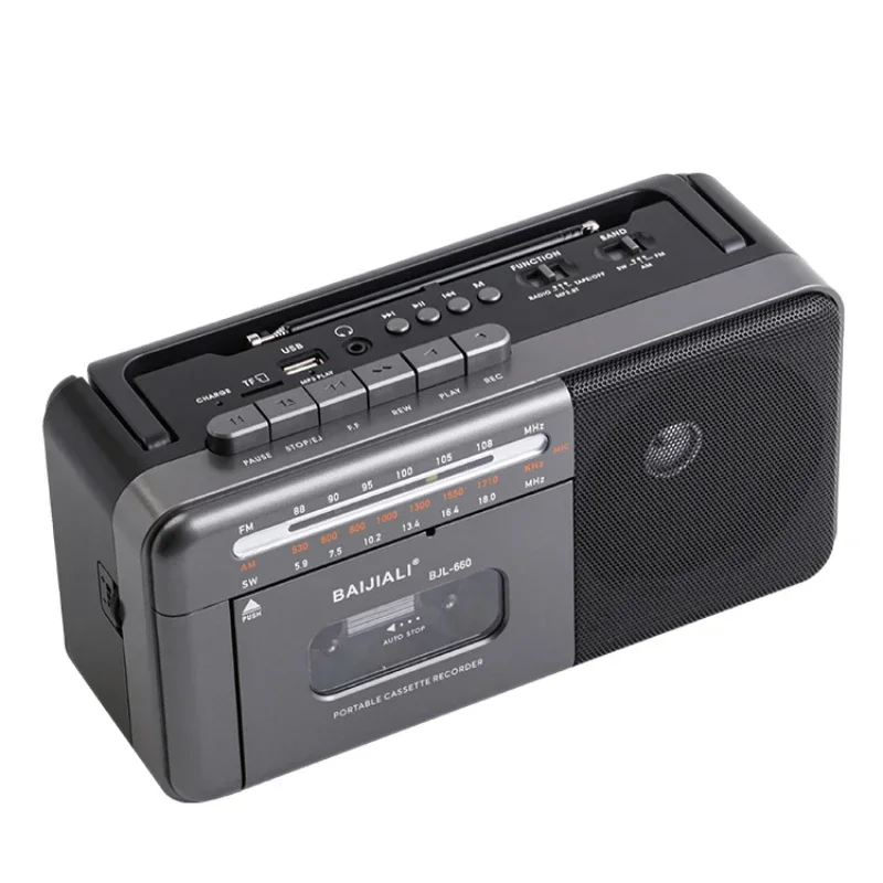 retro tape recorder Classic nostalgic cassette Radio recording Bluetooth rechargeable portable player