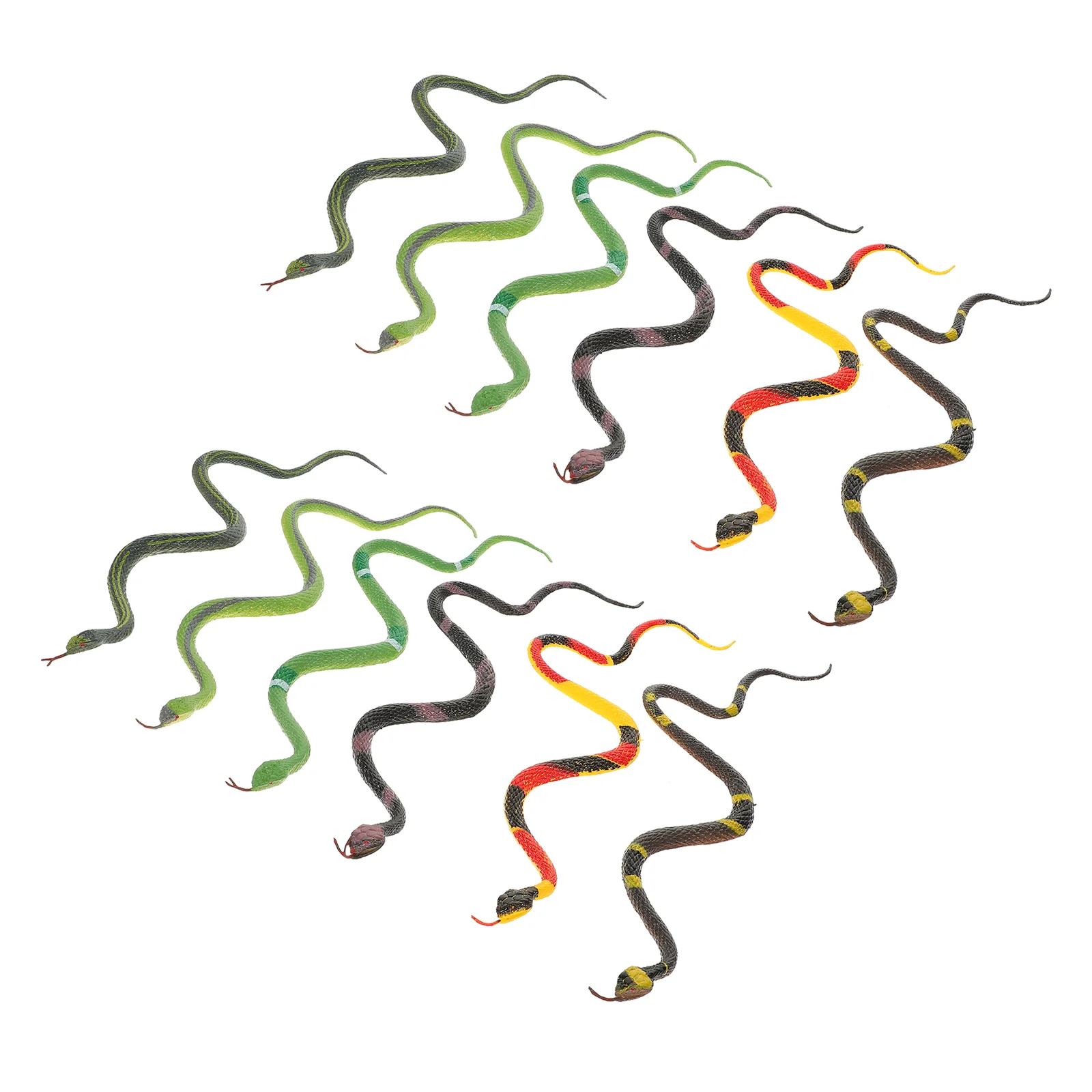 12 Pcs Snake Toy for Children Rubber Portable Toys Scare The Birds Simulation Artificial Fake