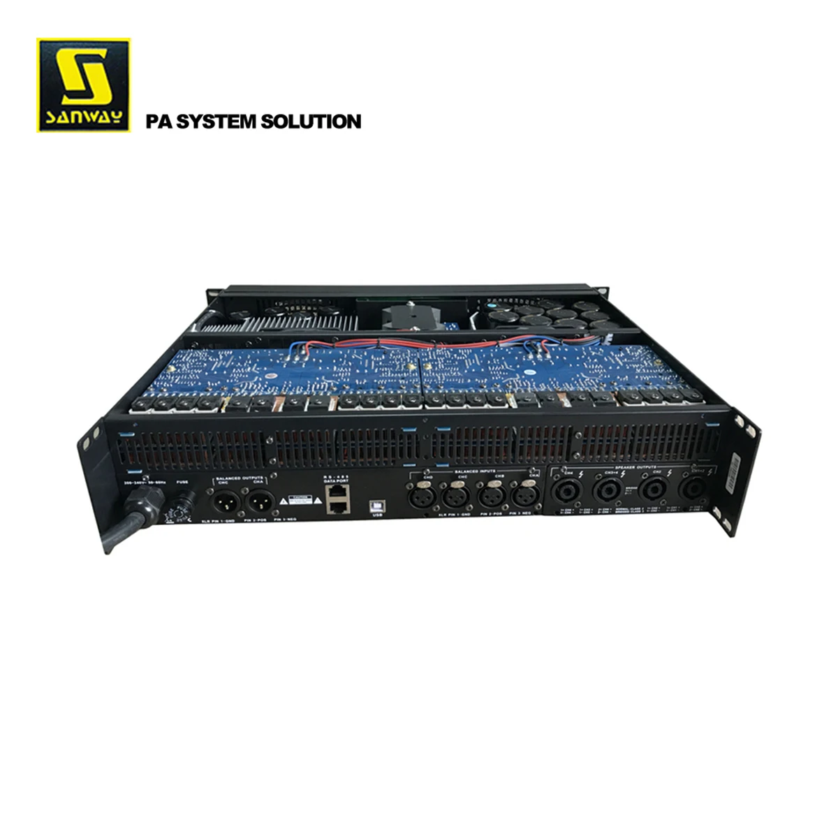 D10Q Professional Audio Extreme Power Amplifier 4-Channel DJ DSP for Stereo Subwoofer