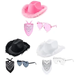 Sombrero de vaquero gafas Bandana conjunto Bandanas despedida de soltera disfraz de fiesta nupcial