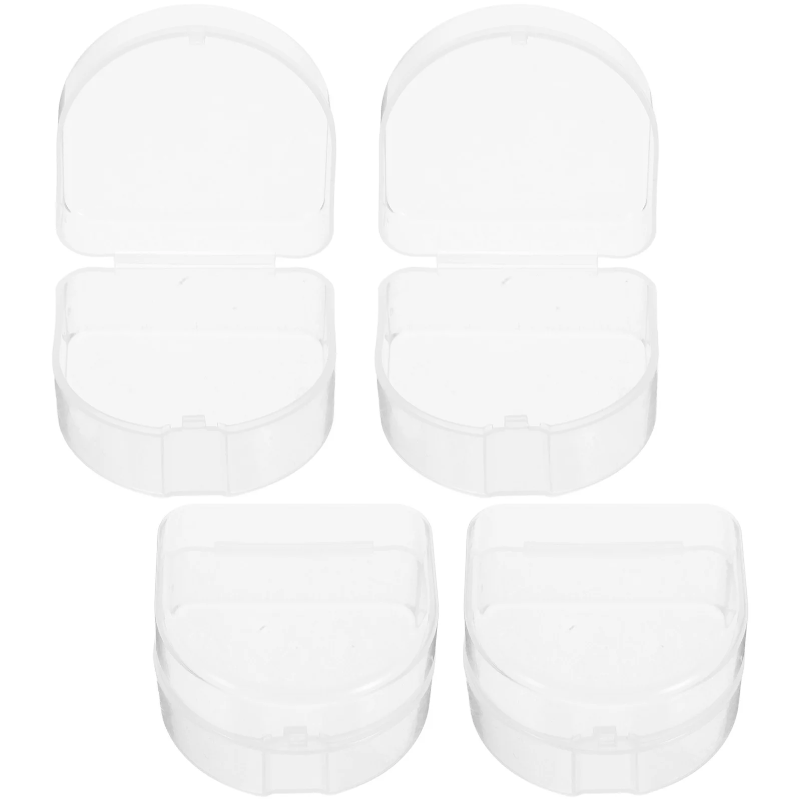 

4pcs Dentures Storage Box Clear Portable False Tooth Case For Travel Home Transparent Dentures Cleaning Container Small Plastic