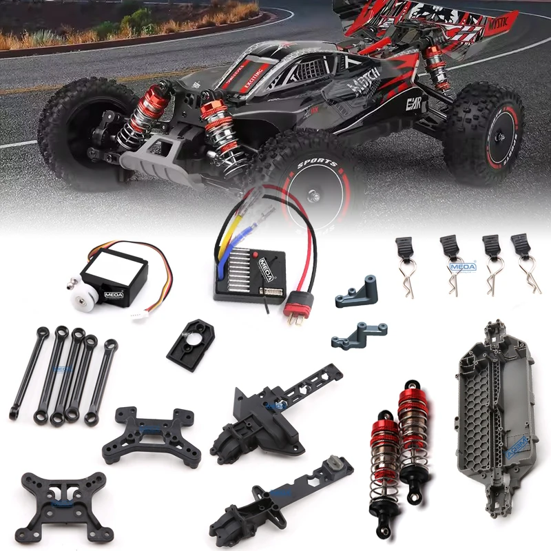 WLtoys RC voiture 124010 1/12 pièces de rechange d'origine châssis ESC composant Anti-Collision os de chien brosse en carbone moteur amortisseur