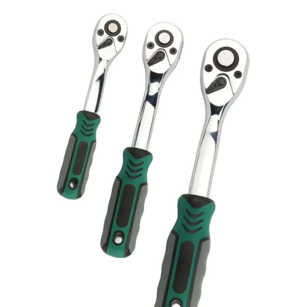 3 Piece For Quick Release Ratchet Wrench Set 1/4 3/8 1/2 Drive Chrome Vanadium Steel Socket Repair Tool Kit For Automotive