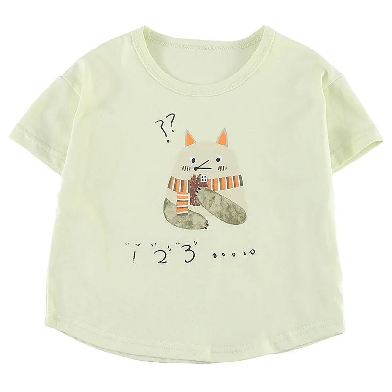 2026 Summer New Children Short Sleeve T Shirts Cotton Boys Cartoon Print Tee Girls Loose Casual Tops Kids Toddler Clothes
