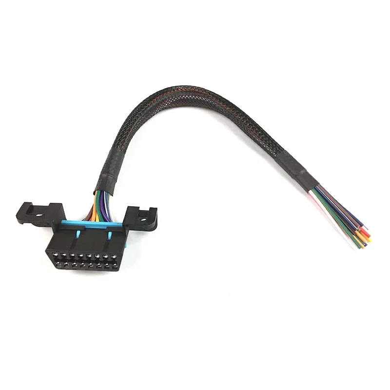 Universal OBD2 16pin Female Connector To Open Cord Car Extension Connect Cable Can DIY Wiring 16 Pin OBD Adapter Wire Harness