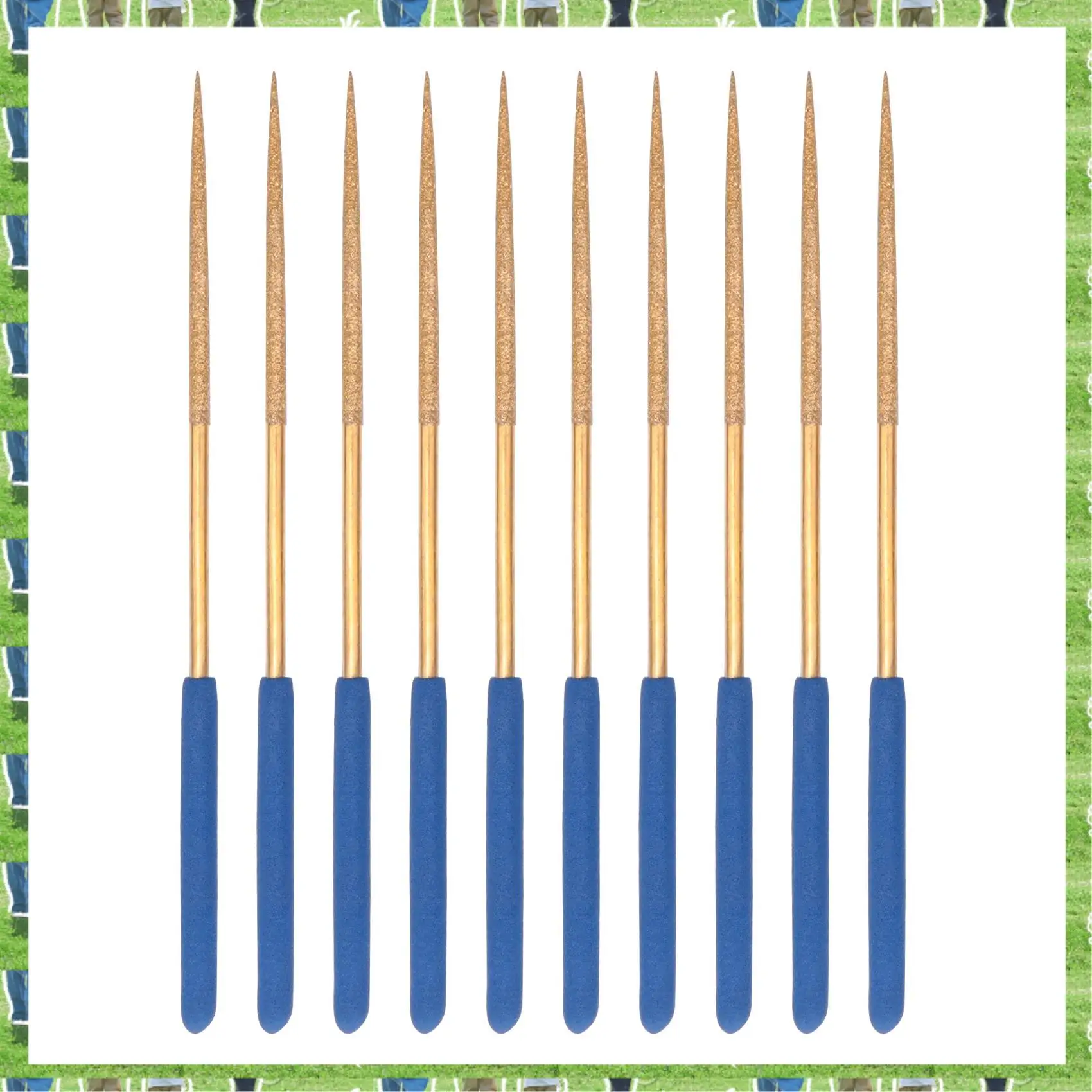 

FTS Diamond Needle File Set 3Mm X 140Mm, Round Files Titanium Coated Tools For Metal Wood Stone Glass, 10Pcs