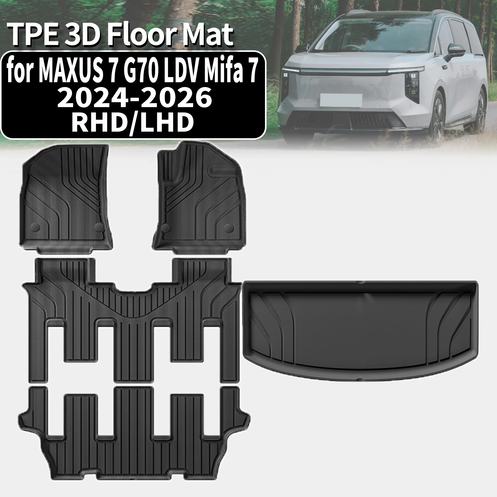 

for MAXUS 7 G70 LDV Mifa 7 2024 2025 2026 RHD/LHD Eco-Friendly TPE Floor Mats Non-Slip Dustproof Car Interior Accessories